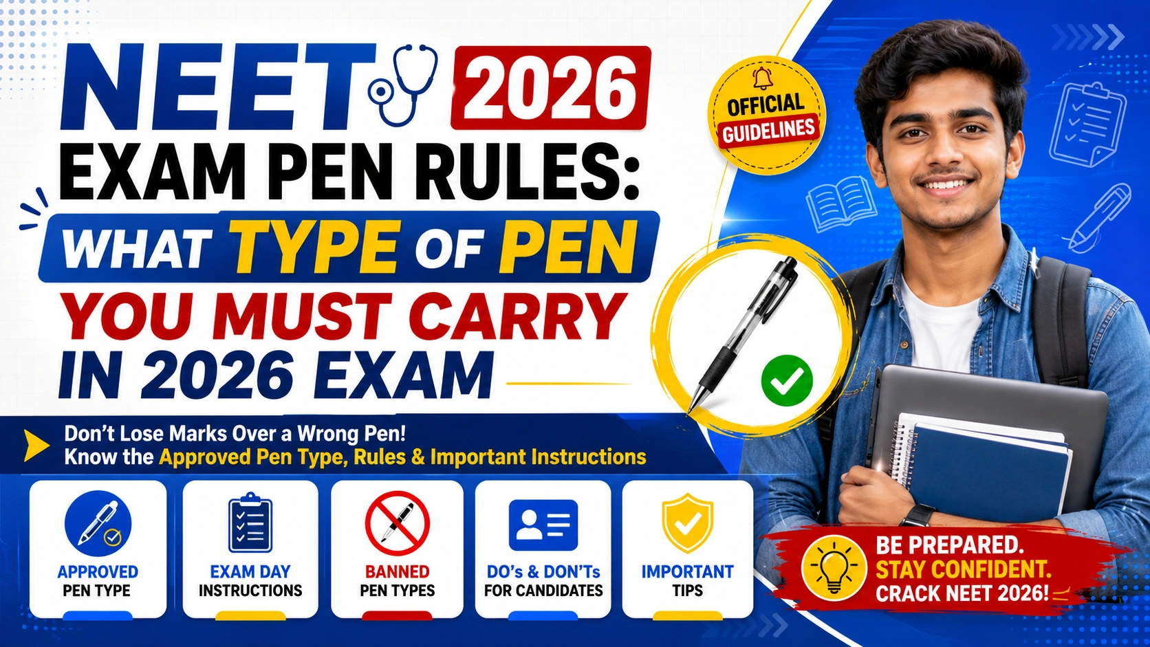 NEET Examination Pen Rules: What Kind of Pen You Should Carry in 2026 Exam